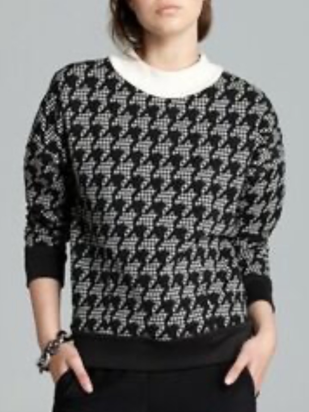•Theory• black and white houndstooth top